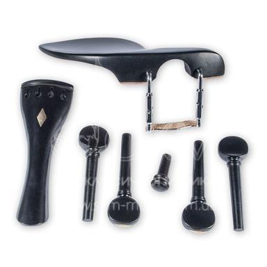 Набір для скрипки, чорне дерево з озд. Diamond (підб. Guarneri, підгриф. франц., 4-колка, ґудзик)