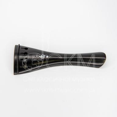 Violin tailpiece with G-clef decoration, ebony/rosewood/pearl