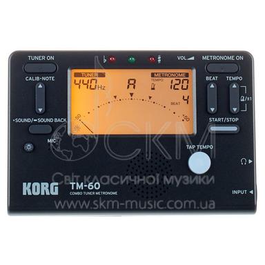 Метроном - тюнер KORG TM-60C BK Black, багатофункціональний