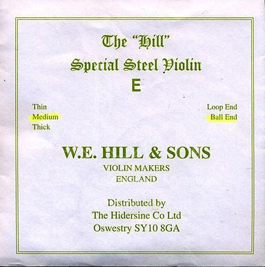 Violin string Mi HILL, steel, ball