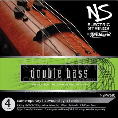 Cтруна для контрабаса Мі D'ADDARIO NS ELECTRIC CONTEMPORARY, сталь/нержавіюча сталь