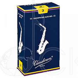 Трости для саксофона альт Vandoren Traditional, штука (№ 1 - 1,5 - 2 - 2,5 - 3 - 3,5 - 4 - 5)