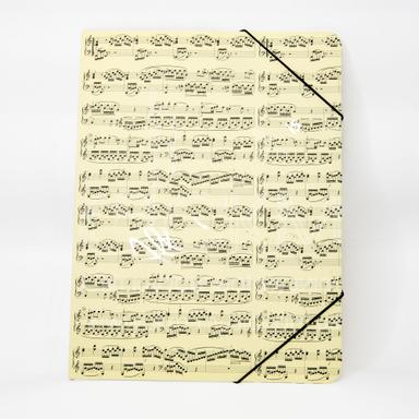 Папка на резинках (пластиковая) "Ноты"