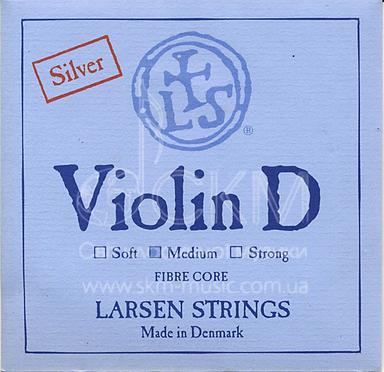 Струна для скрипки Ре LARSEN, синтетика/серебряная обмотка