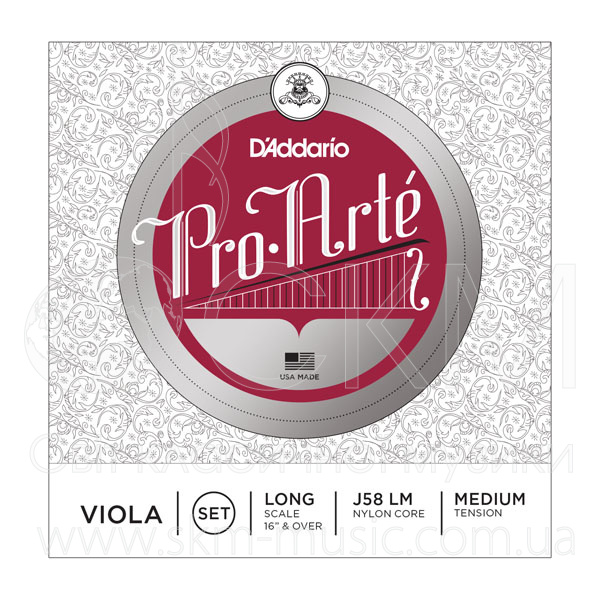 Комплект струн для альта D'ADDARIO PRO ARTE (J5801, J5802, J5803, J5804)