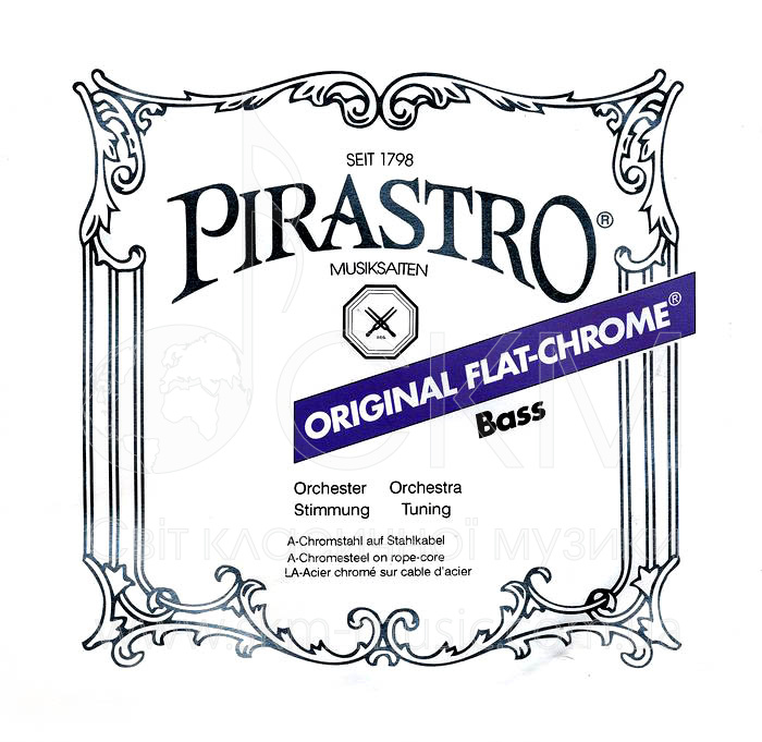 Струна для контрабаса Ми PIRASTRO ORIGINAL FLAT-CHROME ORCHESTER (2,10М), для меха-зма с расширением