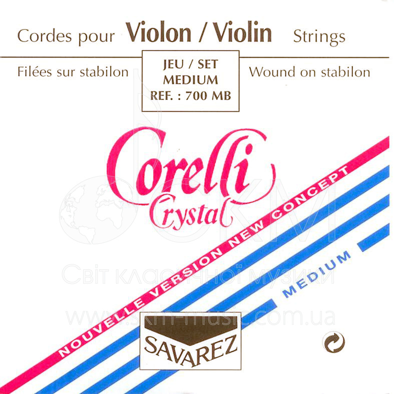 Комплект струн для скрипки CORELLI CRYSTAL 3/4,  шарик (721, 702, 703, 704)