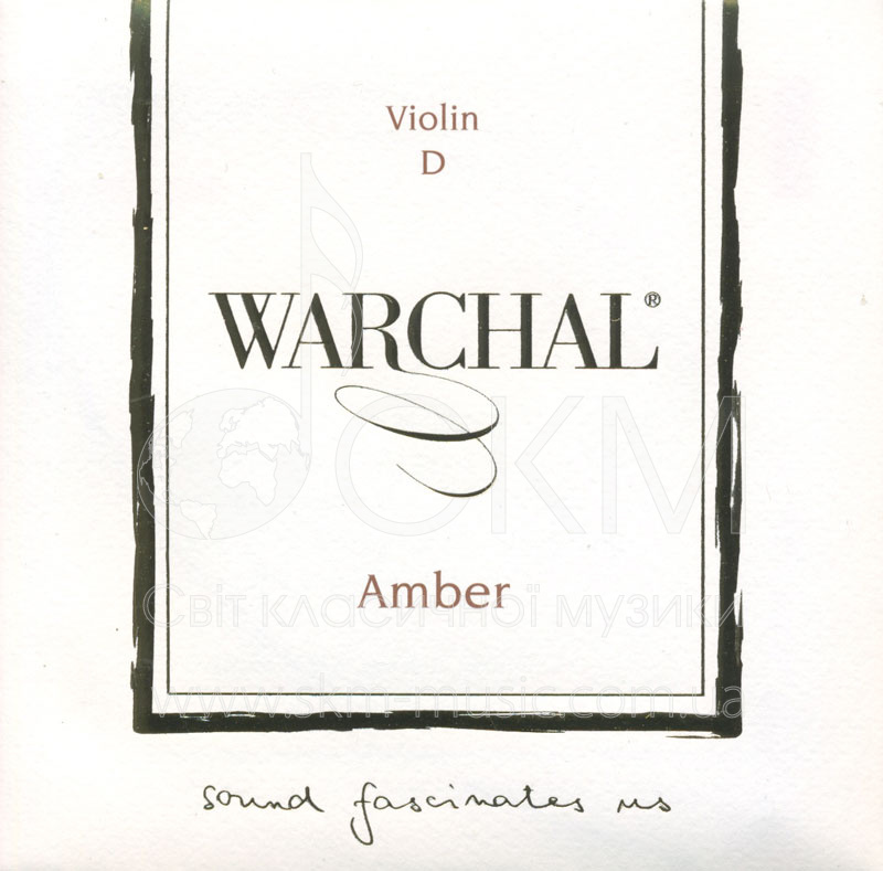 Струна для скрипки Ре WARCHAL AMBER, гидроналиум/гидроналиум+серебро