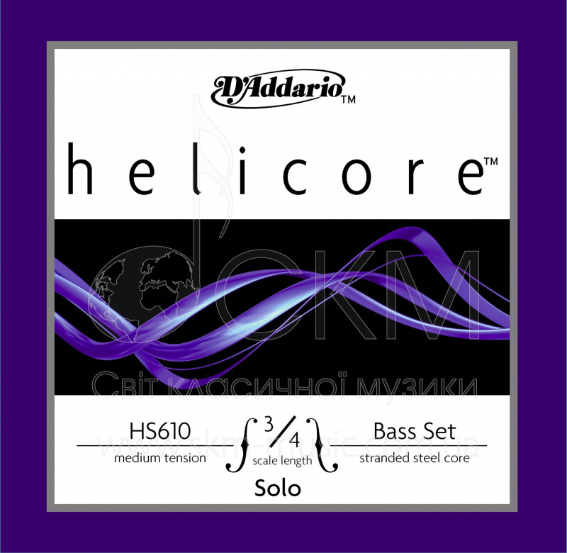 Комплект cтрун для контрабаса D'ADDARIO HELICORE SOLO