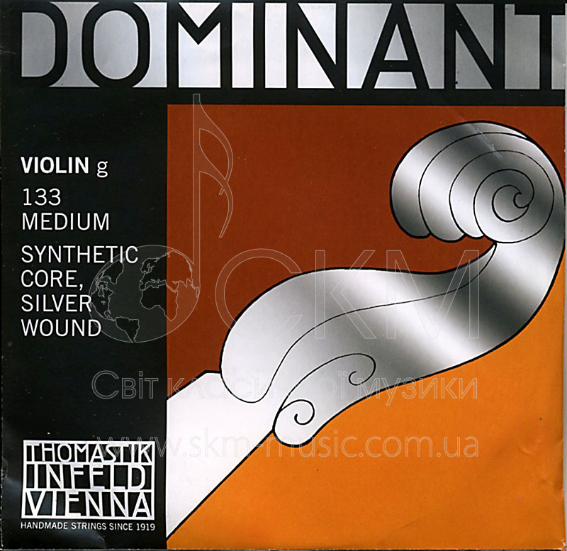 Струна для скрипки Соль THOMASTIK DOMINANT, серебряная обмотка