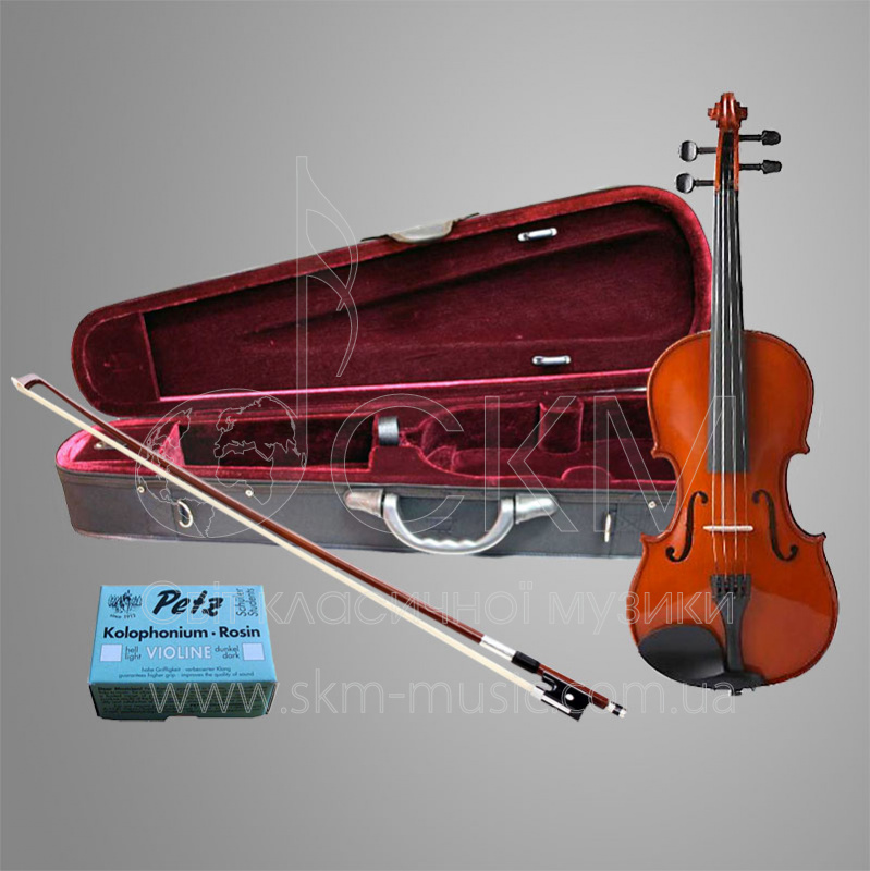 Набор: скрипка фабричная 4/4 - 1/16 YB40VNV, смычок, футляр, канифоль