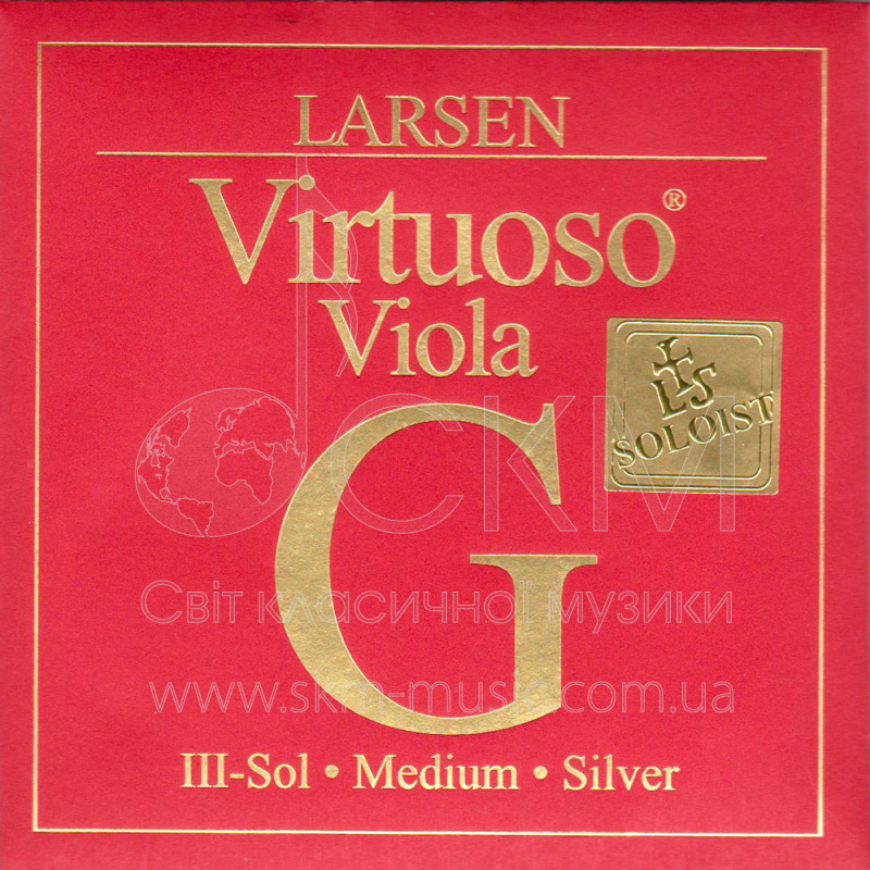 Струна для альта Соль LARSEN VIRTUOSO SOLOIST, основа жили мультиволокно/обмотка серебро