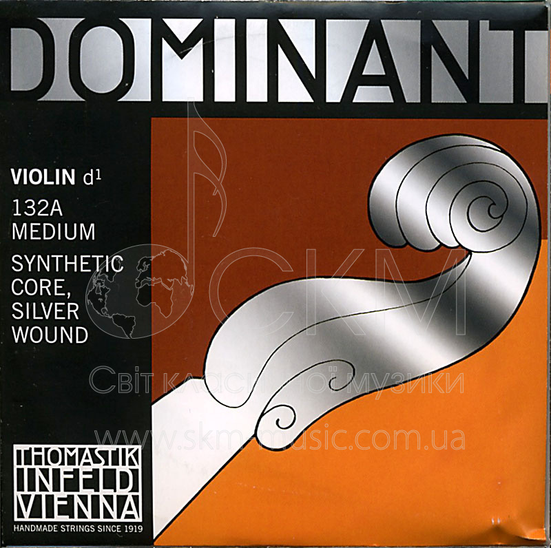 Струна для скрипки Ре THOMASTIK DOMINANT, серебряная обмотка
