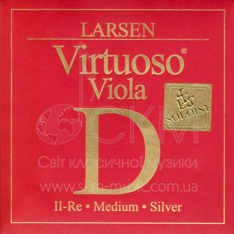 Струна для альта Ре LARSEN VIRTUOSO SOLOIST, основа жили мультиволокно/обмотка серебро