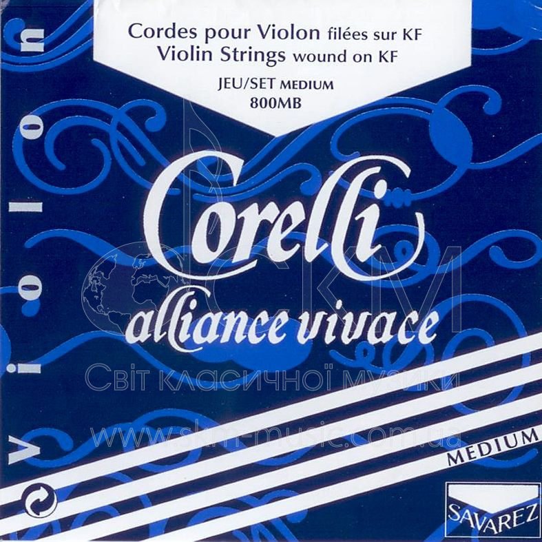 Струна для скрипки Ре CORELLI ALLIANCE VIVACE, синтетика/серебряная обмотка
