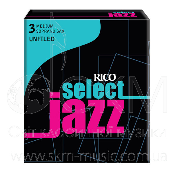 Трости для саксофона сопрано Rico Select Jazz Unfiled, штука 