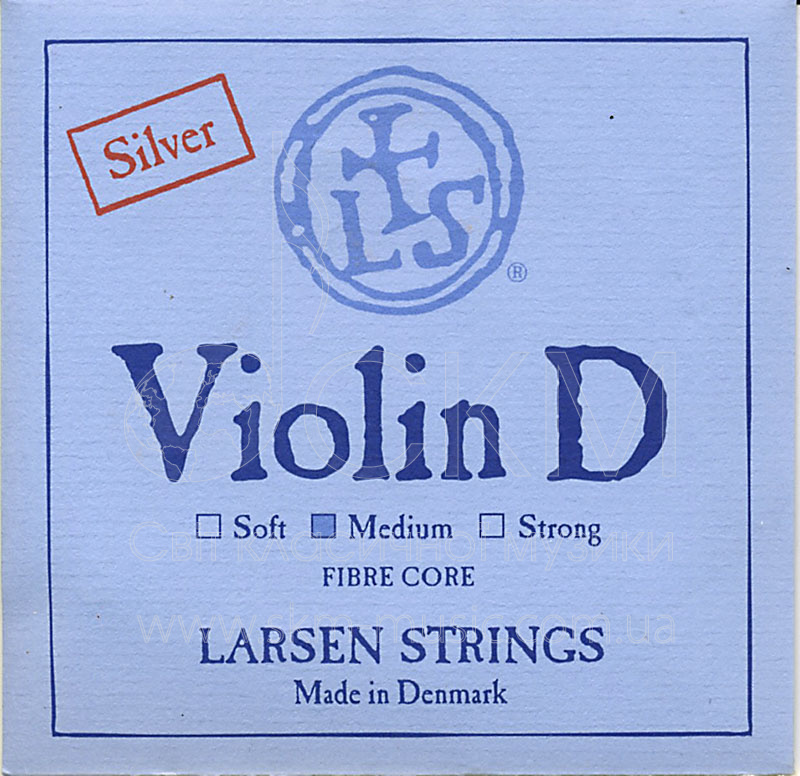 Струна для скрипки Ре LARSEN, синтетика/серебряная обмотка