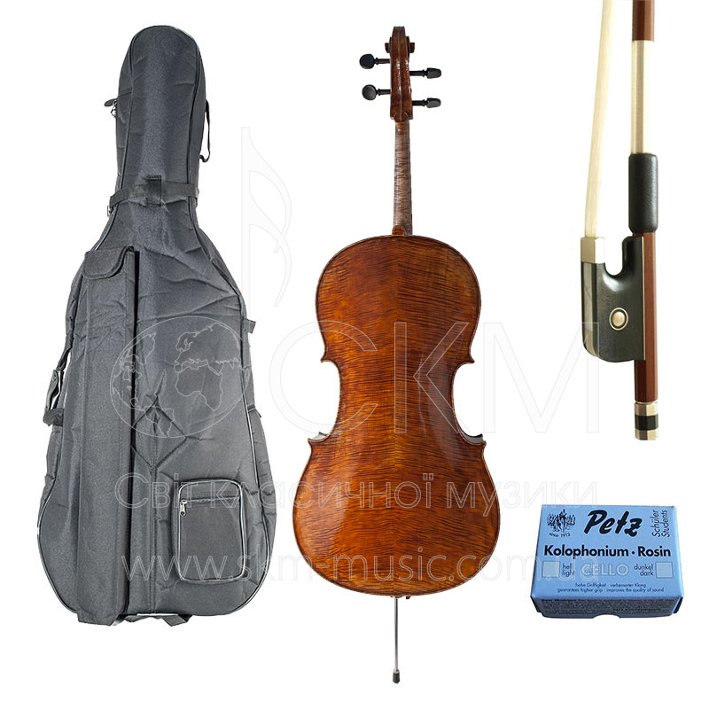 Набор: виолончель 1/4 - 1/16 YB60VCS, смычок, чехол, канифоль