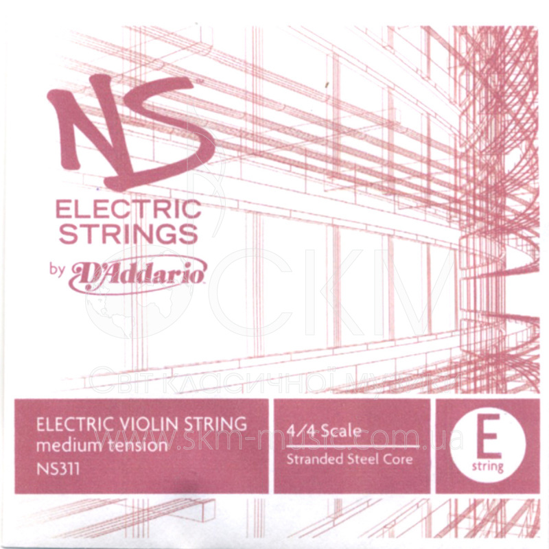 Струна для электроскрипки Ми D'ADDARIO NS Electric, сталь, шарик