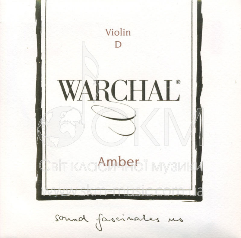 Струна для скрипки Ре WARCHAL AMBER, гидроналиум/гидроналиум+серебро