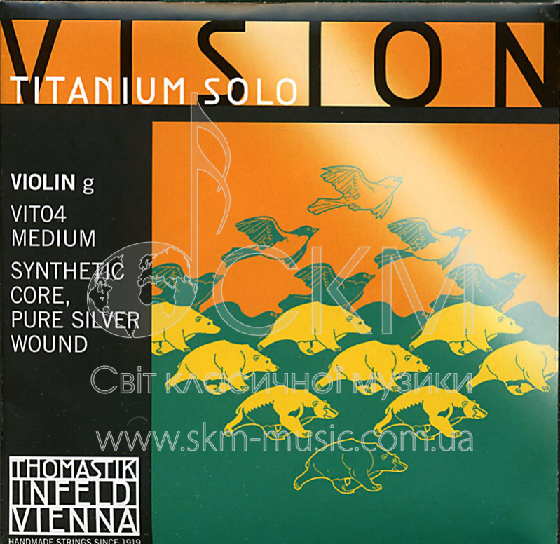 Соль THOMASTIK VISION TITANIUM SOLO, сердечник синтетика, обмотка чистое серебро