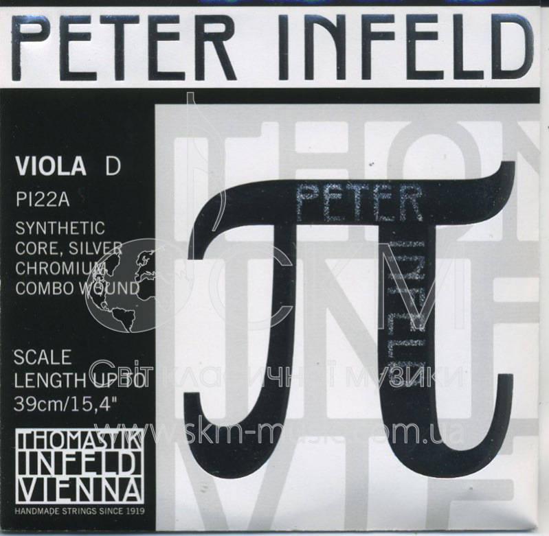 Струна для альта Ре THOMASTIK PETER INFELD, синтетика/серебро-хром комбинированная обмотка
