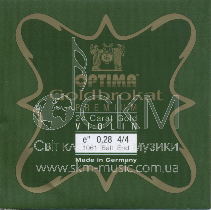 Струна для скрипки Ми OPTIMA GOLDBROKAT PREMIUM 24K Gold, золото, 0,28мм, extra strong