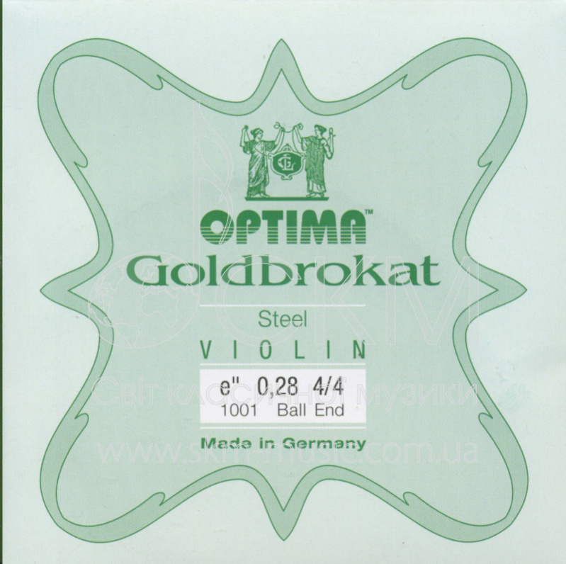 Струна для скрипки Ми  LENZNER (OPTIMA) GOLDBROKAT, сталь, 0,28мм, extra strong