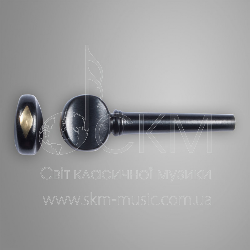 Набор для скрипки, черное дерево с укр. Diamond (подб. Guarneri, подгриф. франц., 4-колка, пуговица)