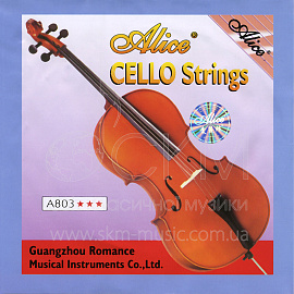 Комплект струн для виолончели  ALICE 803, стальной сердечник/обмотка nickel silver