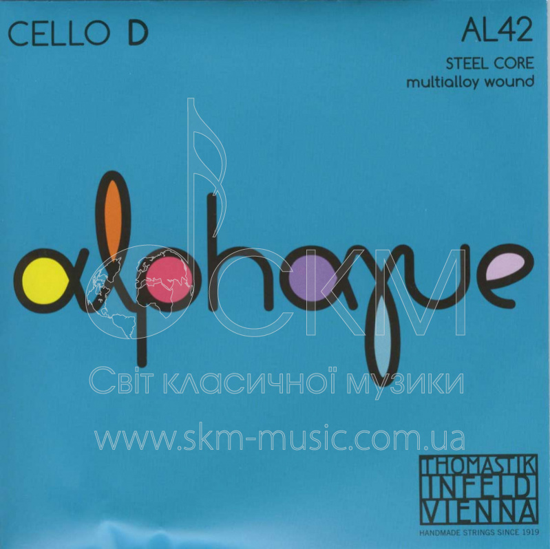 Cello string D THOMASTIK ALPHAYUE steel core multi alloy wound