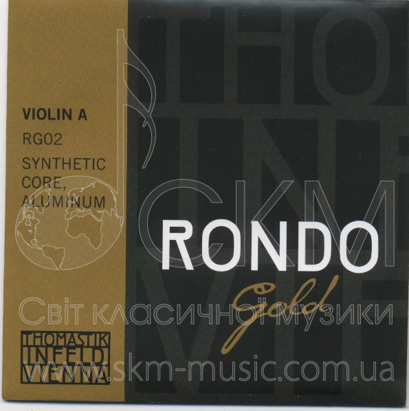 Струна для скрипки Ля THOMASTIK RONDO GOLD, сердечник синтетика, алюминиевая обмотка