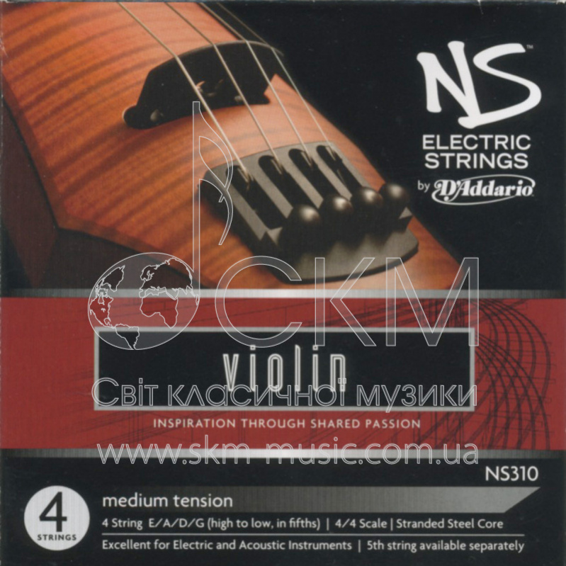 Комплект струн для электроскрипки D'ADDARIO NS Electric (NS311, NS312, NS313, NS314)