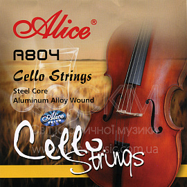 Комплект струн для виолончели  ALICE 804, стальной сердечник/алюминиевая обмотка
