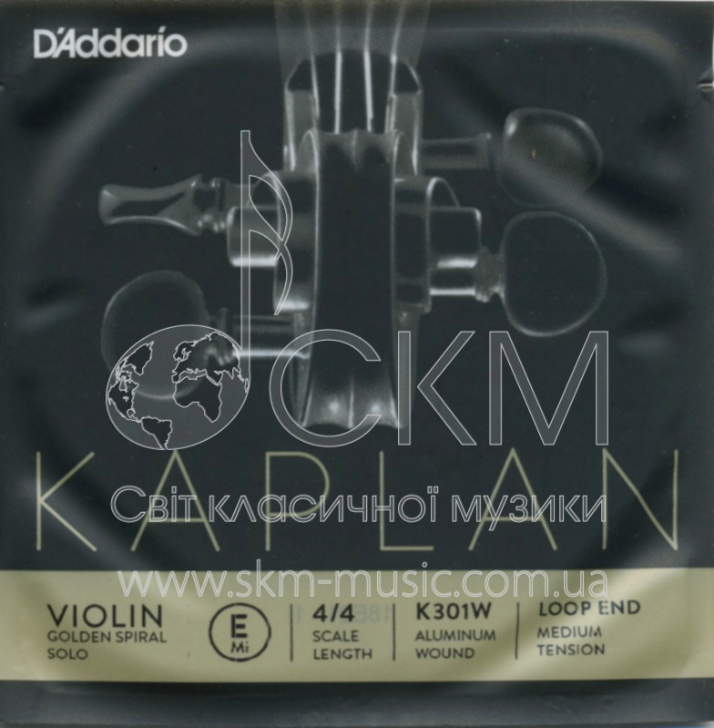 Струна для скрипки Ми KAPLAN Golden Spiral Solo, сталь/алюминиевая обмотка, петля
