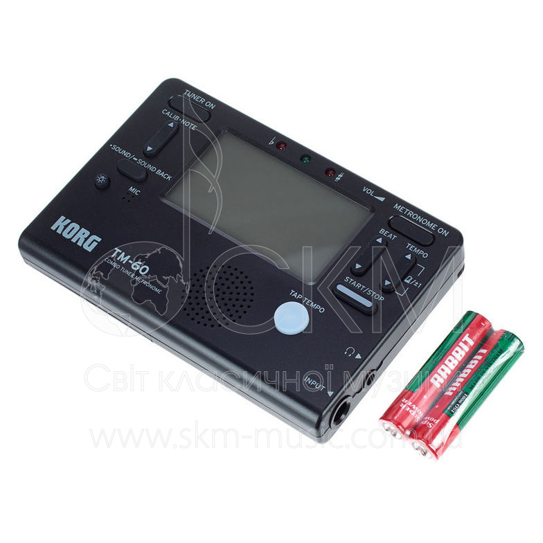Метроном - тюнер KORG-TM50 BK, хроматический, многофункциональный