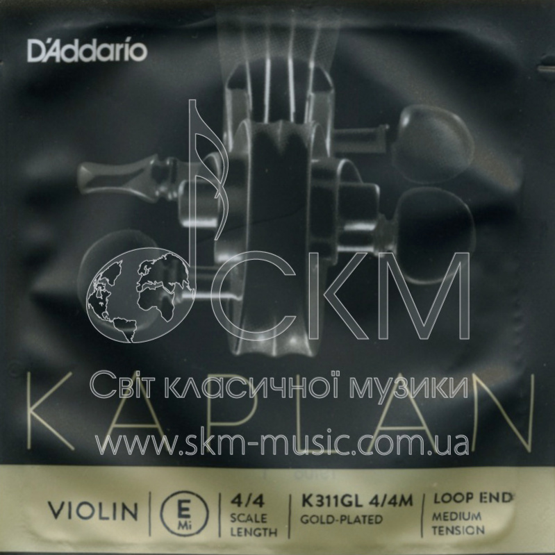Струна для скрипки Ми KAPLAN Golden Spiral Solo, золото, петля