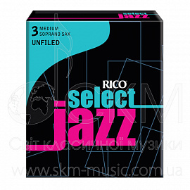 Трости для саксофона сопрано Rico Select Jazz Unfiled, штука
