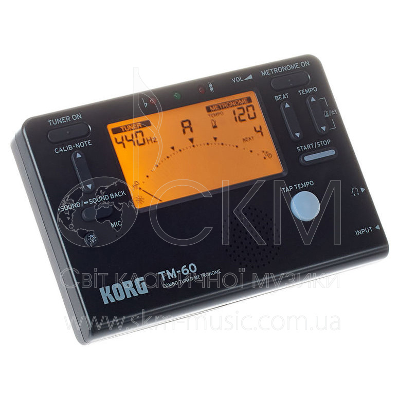 Метроном - тюнер KORG-TM50 BK, хроматический, многофункциональный