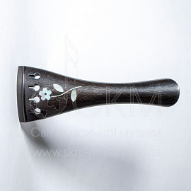 Подгрифник для скрипки с украшением "Цветок", черное дерево/перламутр