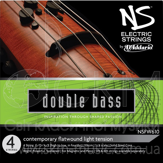 Cтруна для контрабаса Ля D'ADDARIO NS ELECTRIC CONTEMPORARY, сталь/нержавеющая сталь