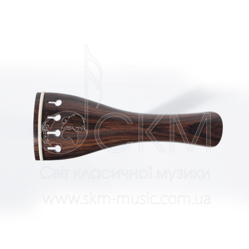 Подгрифник для скрипки круглый, с белой отделкой, 4/4
