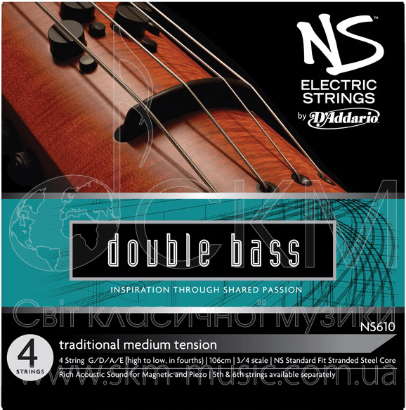 Cтруна для контрабаса Соль D'ADDARIO NS ELECTRIC TRADITIONAL, многожильная сталь/никель