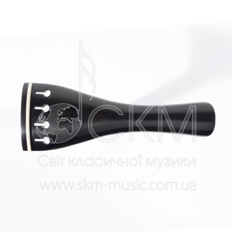 Подгрифник для скрипки круглый, с белой отделкой, 4/4