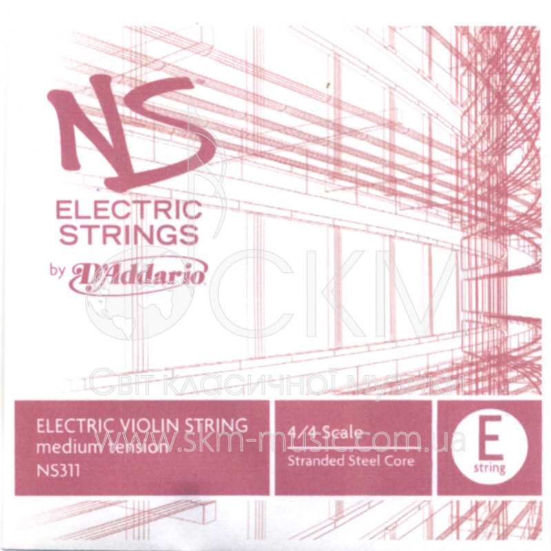 Струна для электроскрипки Ми D'ADDARIO NS Electric, сталь, шарик